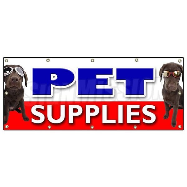 PET SUPPLIES BANNER SIGN pets accessories fish bird cat dog supply